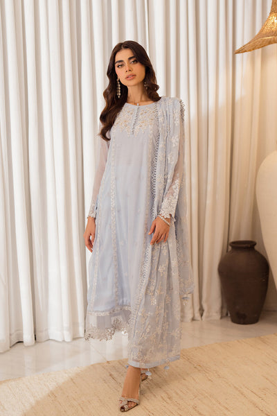 Azure | Ensembles Embroidered Formals | Serenity Sky -  Azure Ladies Clothes - Original Designer Dress - House of Maryam