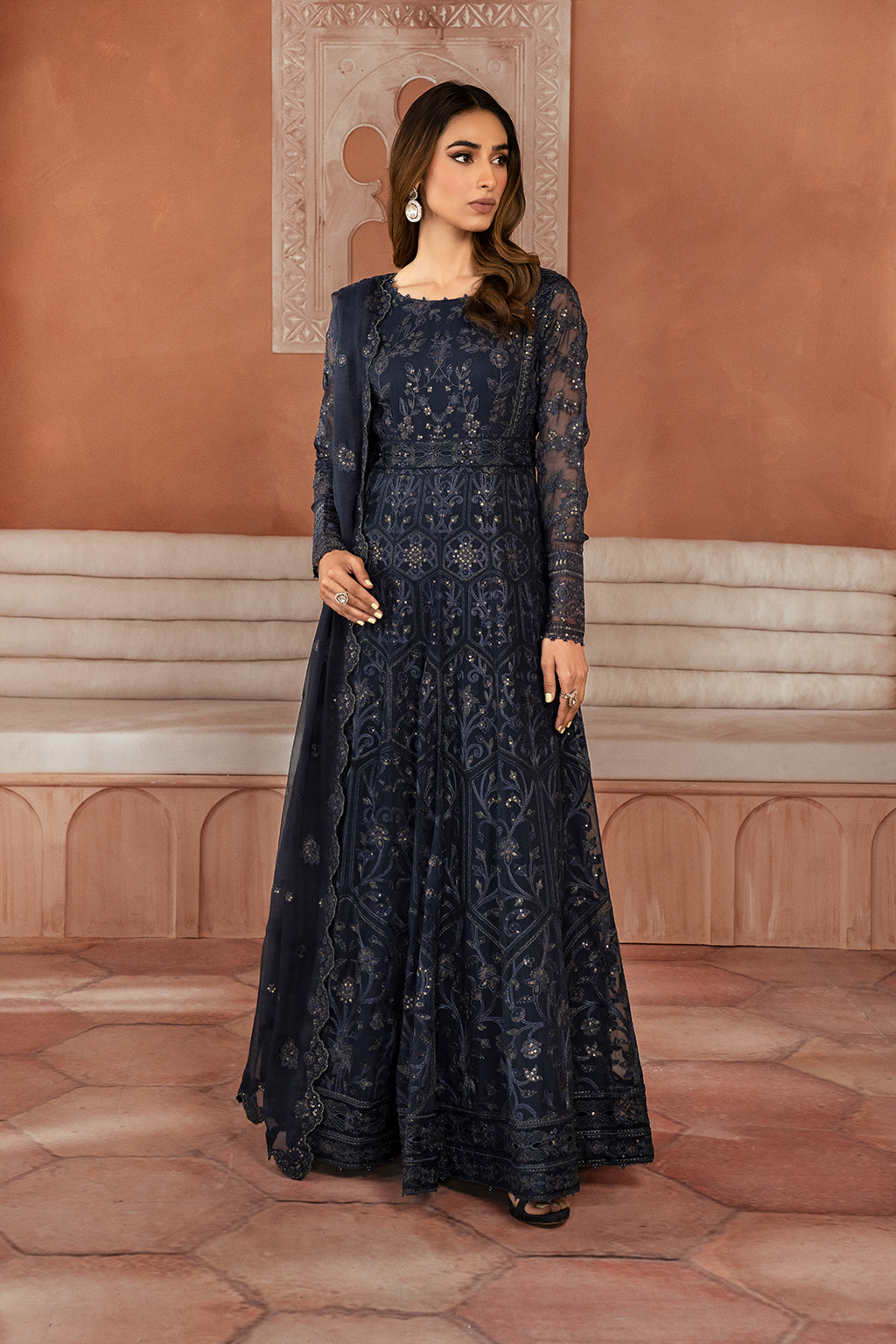 Iznik | Chiffon Kari | ICK-07 Embroidered Chiffon