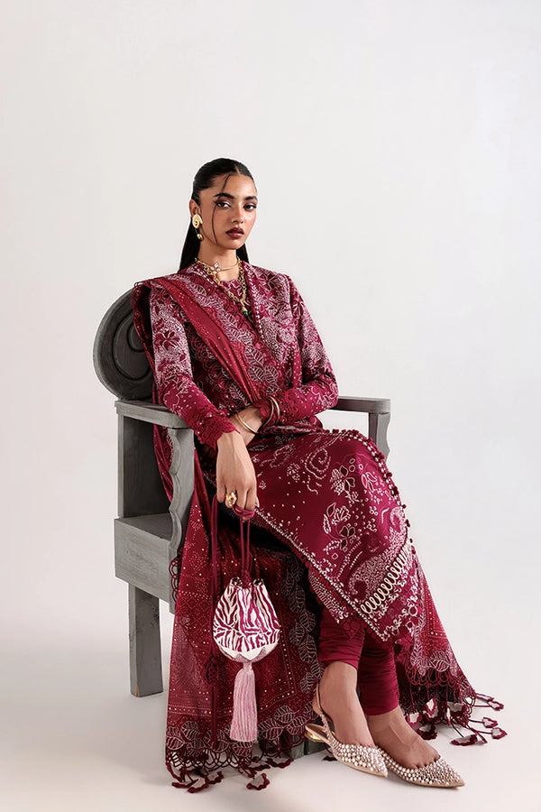 Suffuse Vesria plum embroidered lawn suit, photo 5