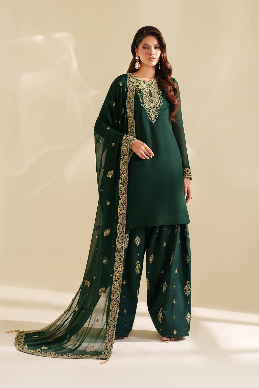 Iznik I Festive Formal I CC-75 Embroidered Chiffon -  Iznik Ladies Clothes - Original Designer Dress - House of Maryam