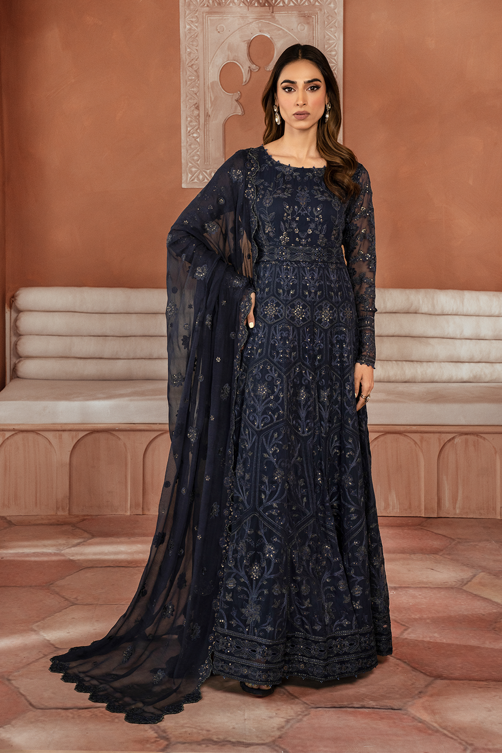 Iznik | Chiffon Kari | ICK-07 Embroidered Chiffon