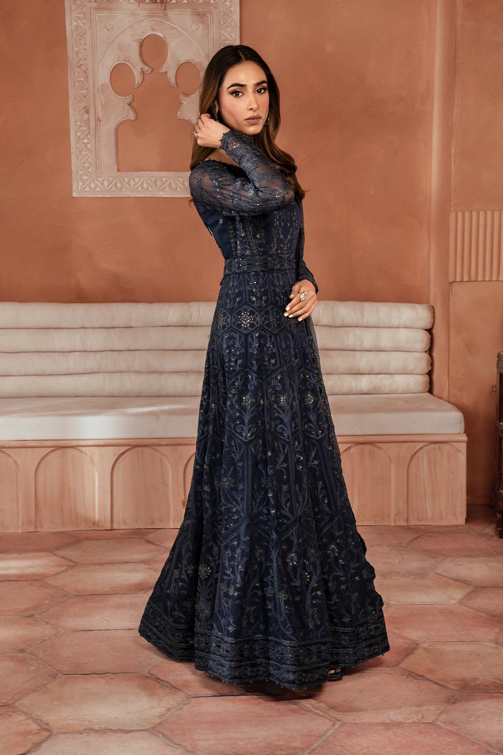 Iznik | Chiffon Kari | ICK-07 Embroidered Chiffon