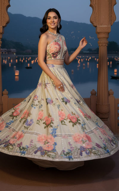 Threads and Motifs | Formal Outfits | Blouse With Printed Lehenga