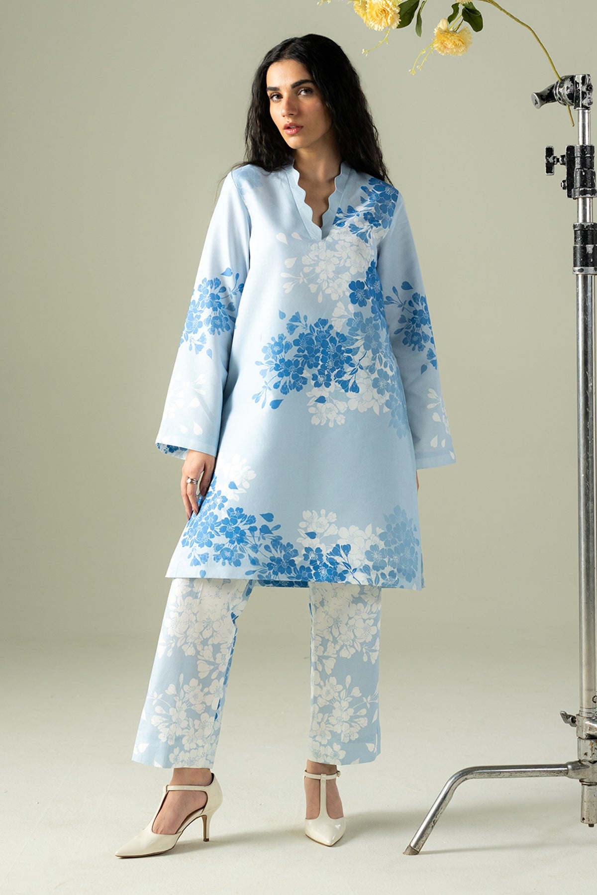 Afrozeh Muffled sky blue lawn co-ord set, photo 3
