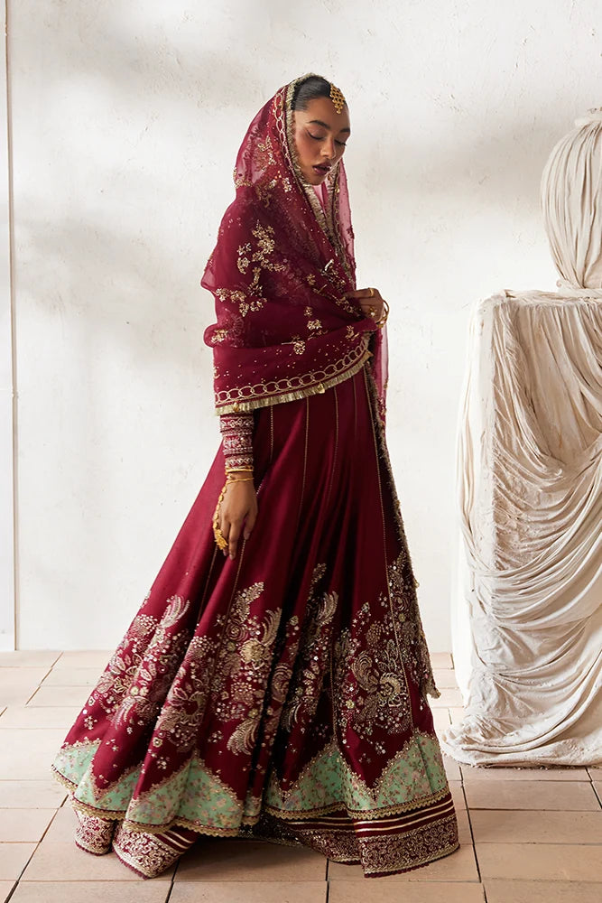 Suffuse Nusha deep red kalidaar pishwas and lehenga, photo 3