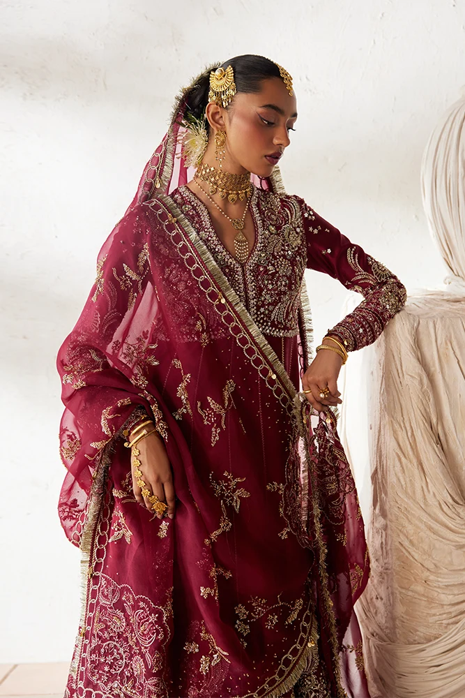 Suffuse Nusha deep red kalidaar pishwas and lehenga, photo 2