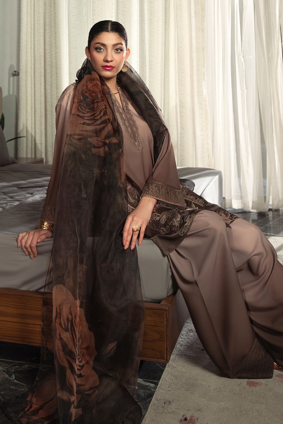 Erum Khan | Eid Edit 25 | Mocha Muse -  Erum Khan Ladies Clothes - Original Designer Dress - House of Maryam