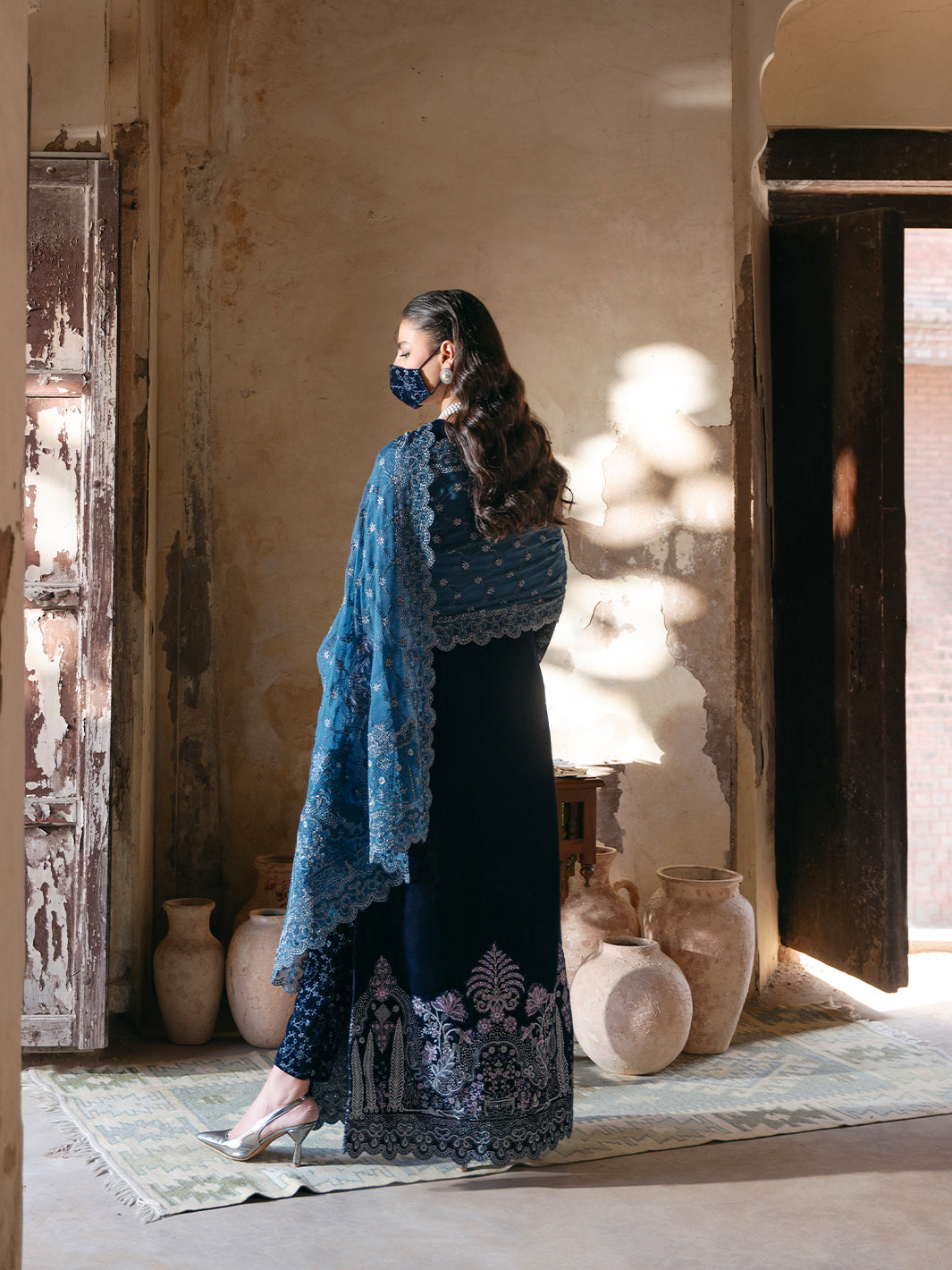 Flossie | Siara Velvet Formals | V-105 - B -  Flossie Ladies Clothes - Original Designer Dress - House of Maryam
