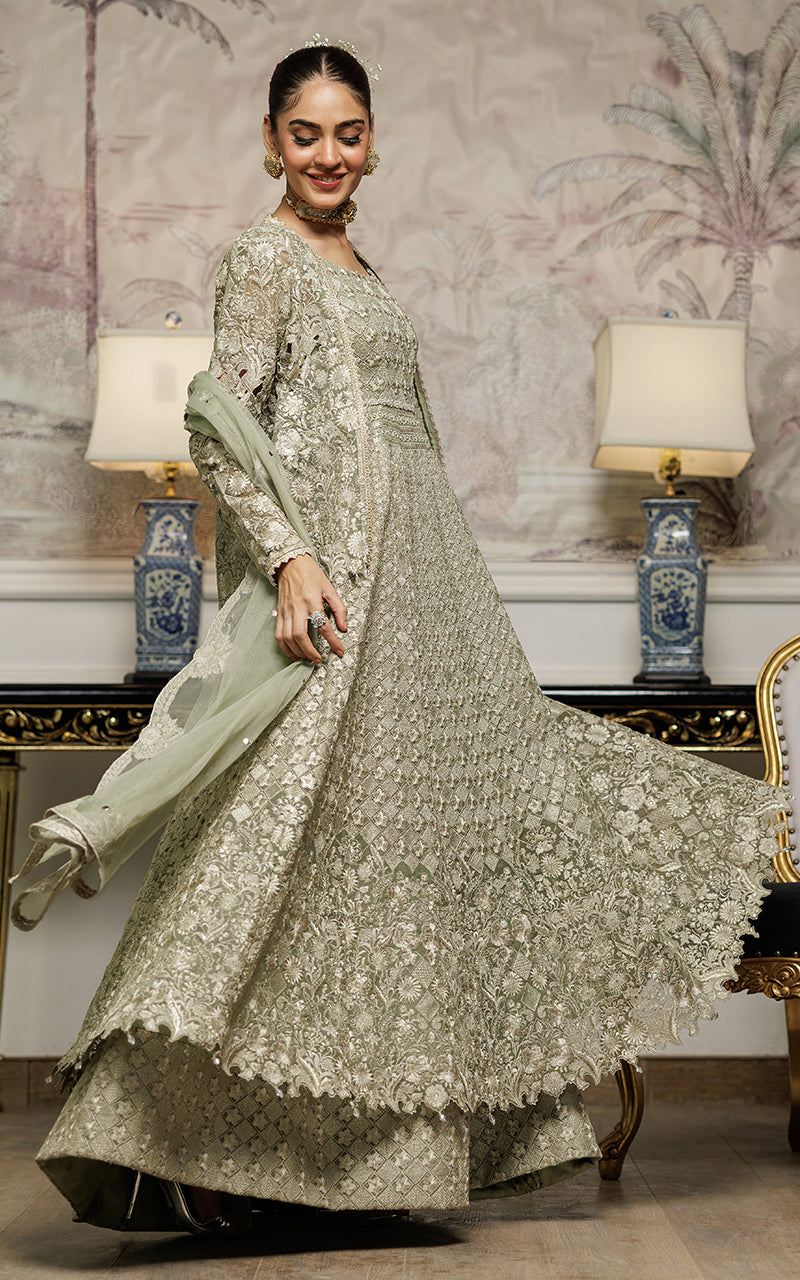Threads and Motifs | Formal Dresses 25 | Organza Embroidered Maxi With Jacket -  Threads and Motifs Ladies Clothes - Original Designer Dress - House of Maryam