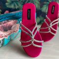 Pink Passion Slides by Designer House of Maryam - House of Maryam - Pakistani Designer Ethnic Wear in {{ shop.shopifyCountryName }}