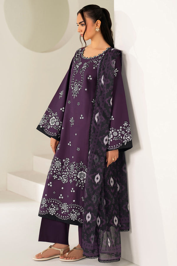 Farasha | Summer Weaves Embroidered Lawn | Twilight Tulip-3