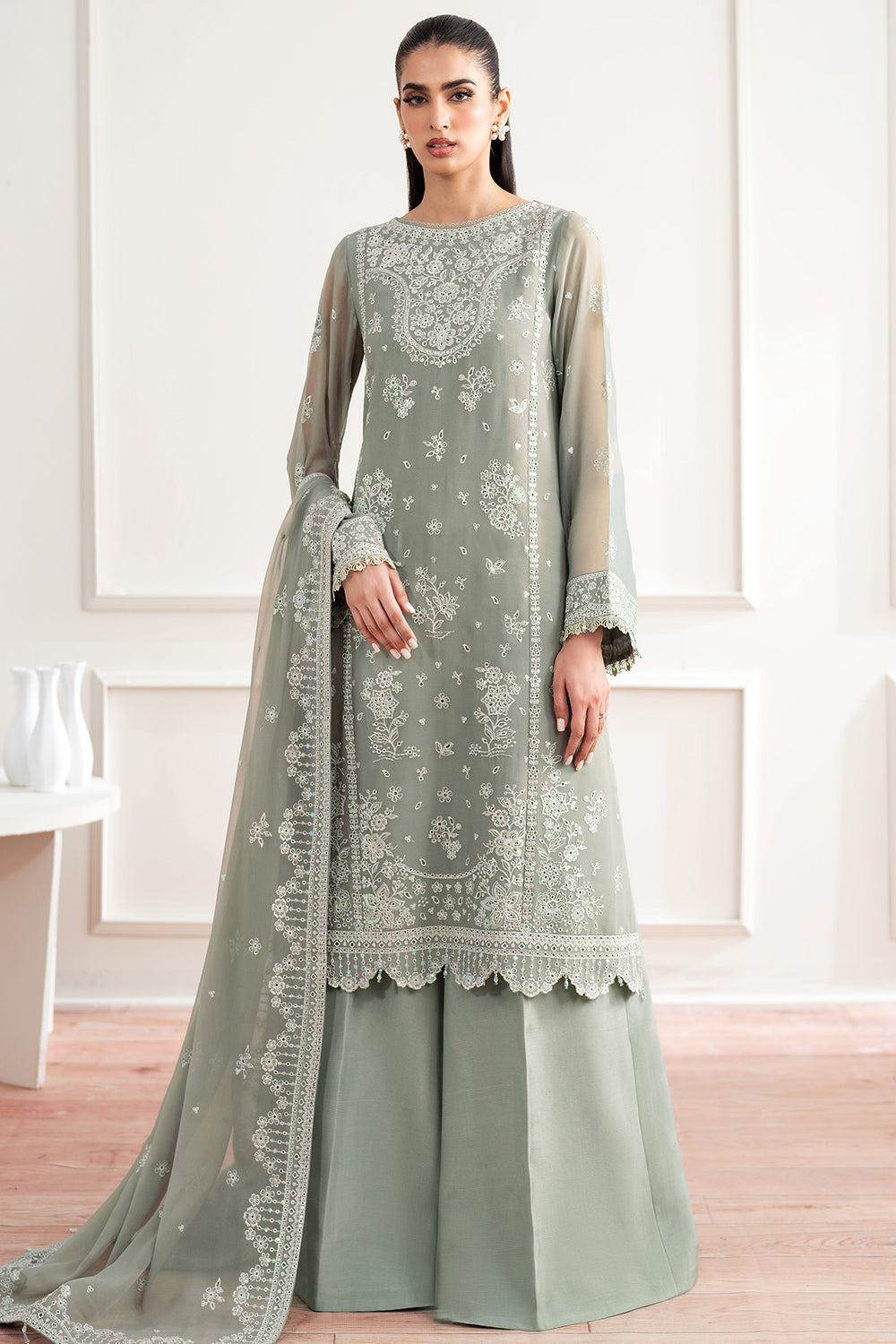 Farasha | Essence Formals 25 | Ash Green -  Farasha Ladies Clothes - Original Designer Dress - House of Maryam