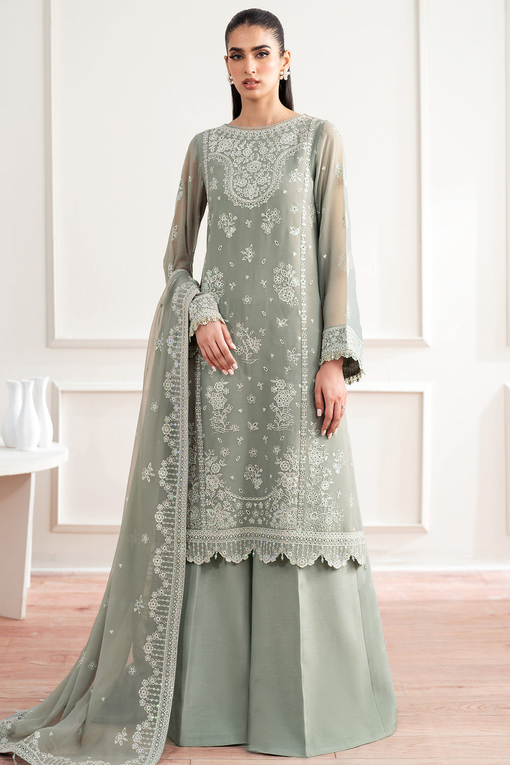 Farasha | Essence Formals 25 | Ash Green -  Farasha Ladies Clothes - Original Designer Dress - House of Maryam