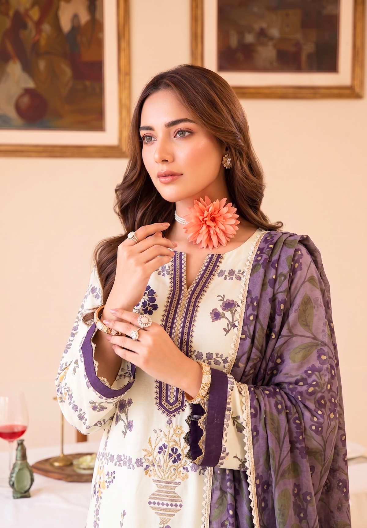 Faiza Faisal | FNF Printed Lawn | WHITY PLUM-3