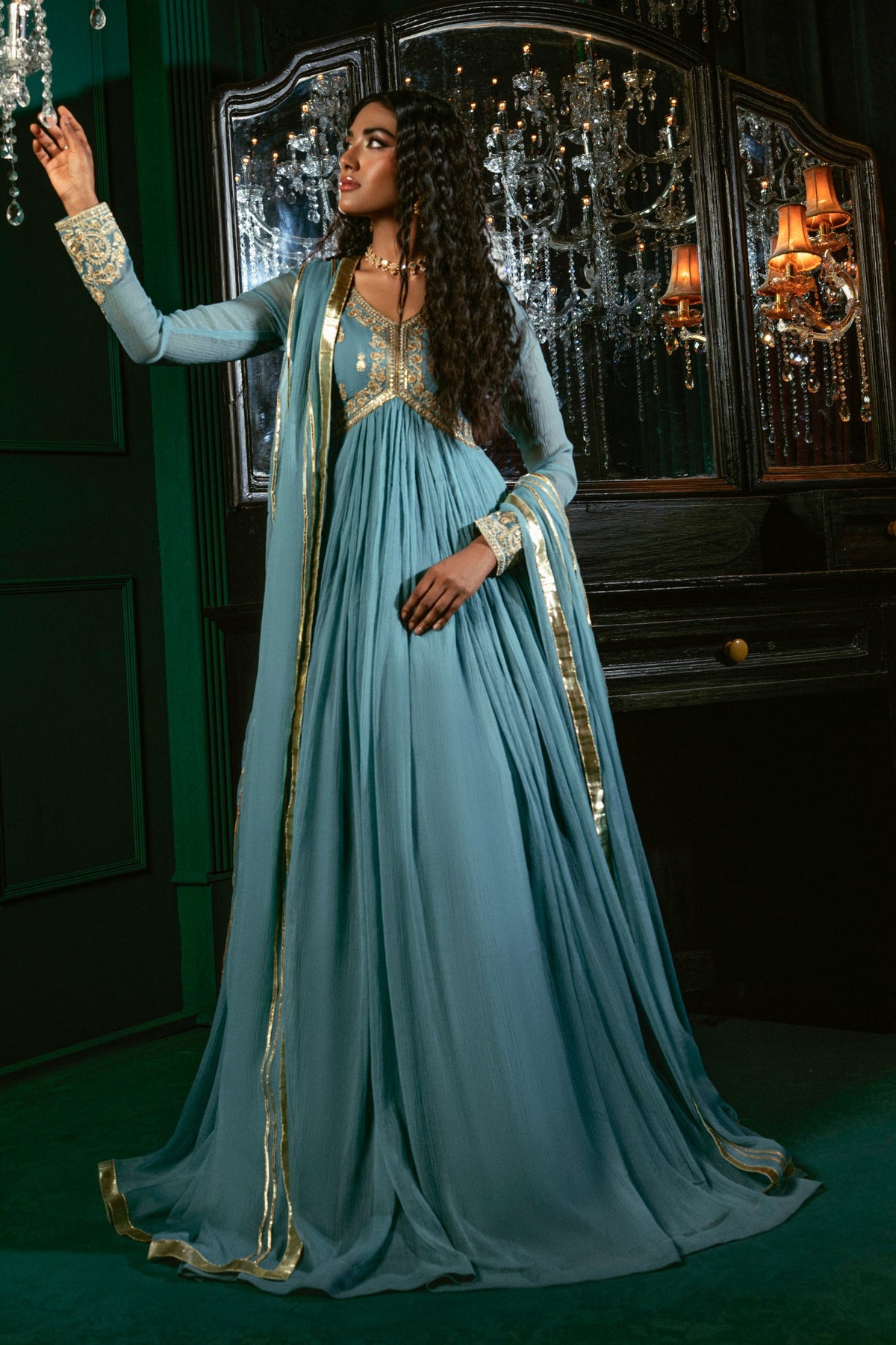 Hania & Umaimaz | Festive Collection | Aasmani -  Hania & Umaima  - Original Designer Dress - House of Maryam