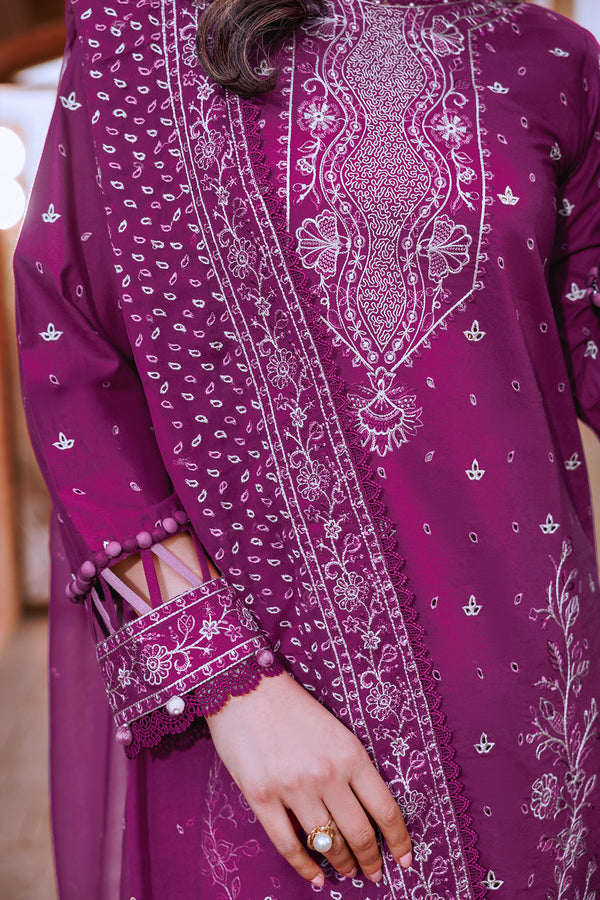 Farasha | Dastoor Embroidered Lawn SS24 | TEMPTING BERY -  Farasha Luxury - Original Designer Dress - House of Maryam