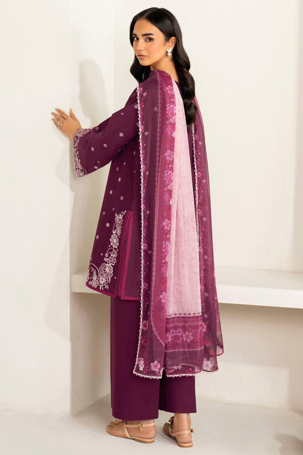 Farasha | Summer Weaves Embroidered Lawn | Rose Passion-2