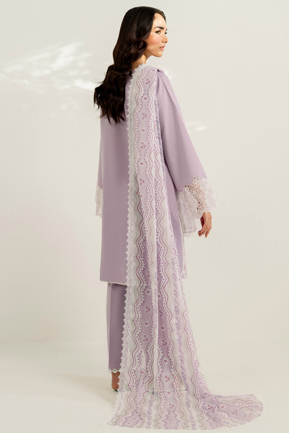 Farasha | Thread Lines Embroidered | Pastel Haze -  Farasha Ladies Clothes - Original Designer Dress - House of Maryam