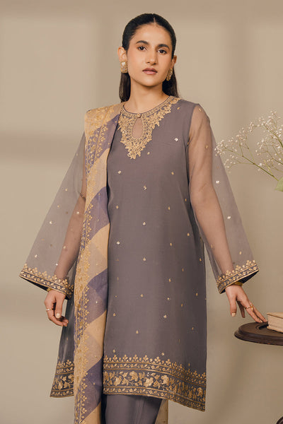 Cross Stitch | Luxury Pret | Gray Beryl-3 Piece (Shirt, Trouser & Dupatta)