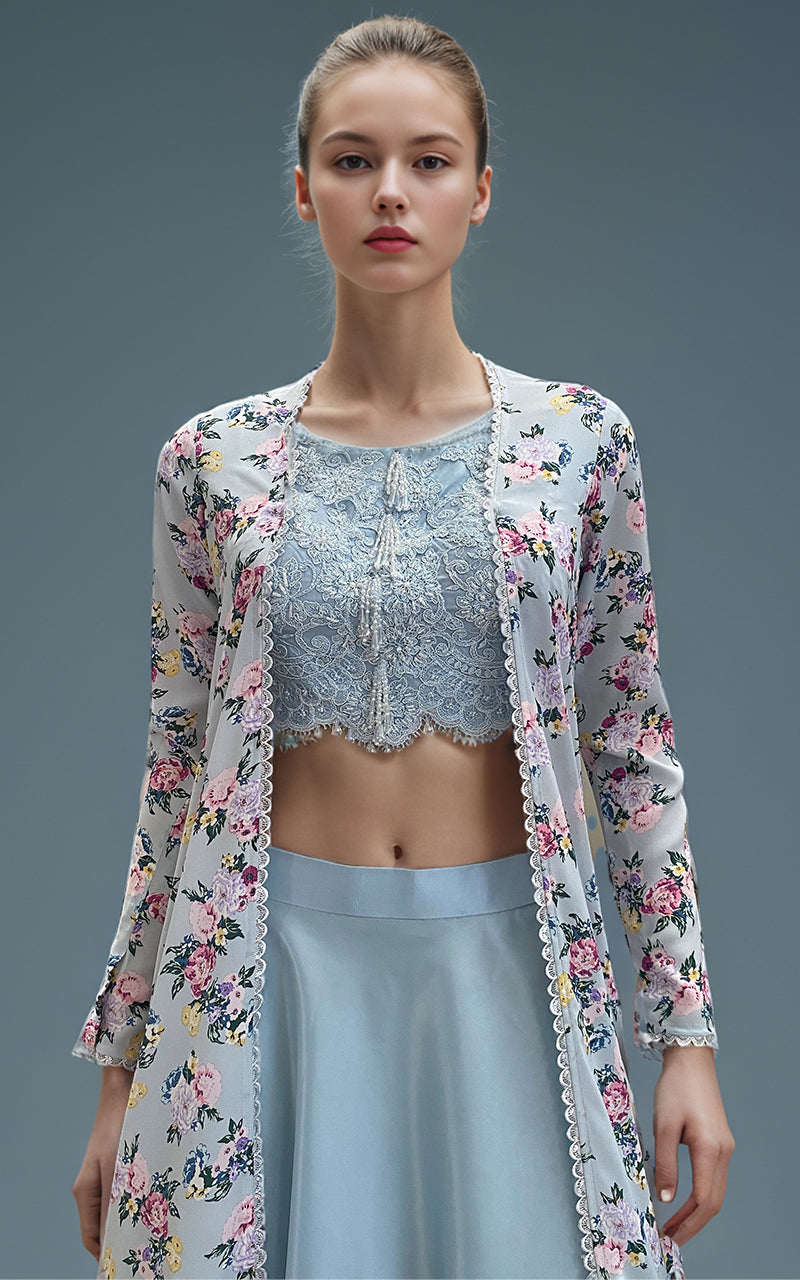 Threads and Motifs | Formal Dresses 25 | Embroidered Blouse With Skirt And Printed Jacket -  Threads and Motifs Ladies Clothes - Original Designer Dress - House of Maryam