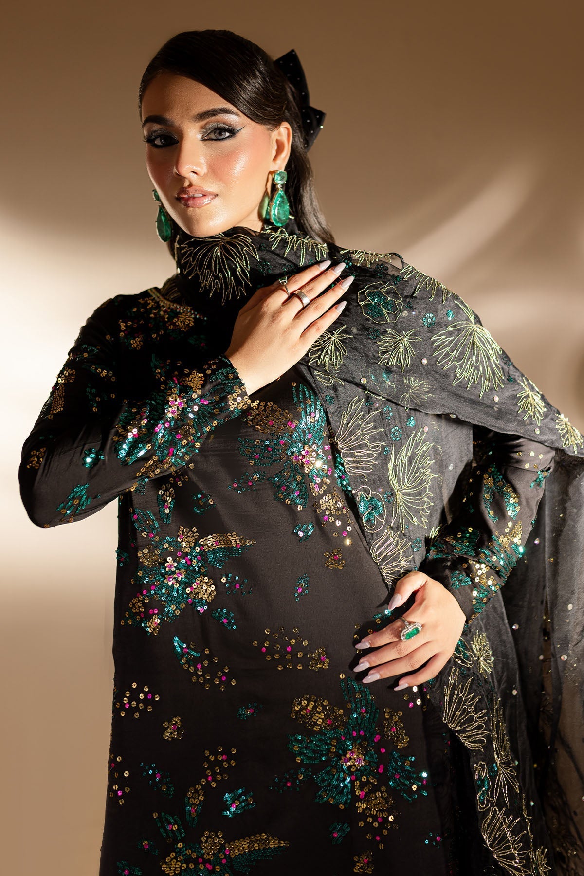 Nureh | Tiny Twinkles | TW-02 GOLDEN STARDUST -  Nureh Luxury - Original Designer Dress - House of Maryam