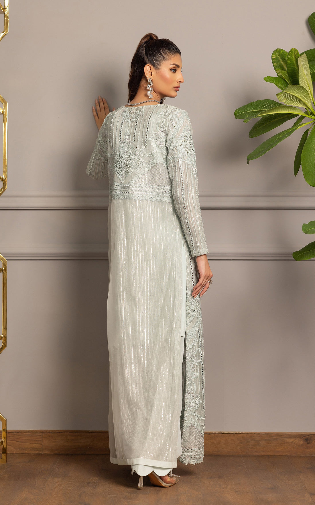Threads and Motifs | Formal Dresses 25 | Organza Embroidered Jacket With Inner