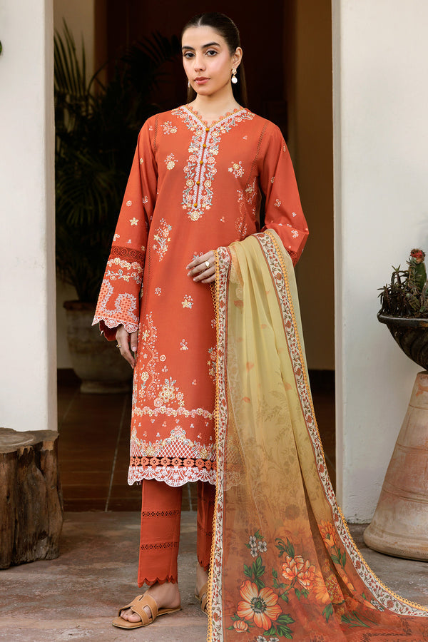 Farasha | Summer Weaves Embroidered Lawn | Orange Petal -  Farasha Ladies Clothes - Original Designer Dress - House of Maryam