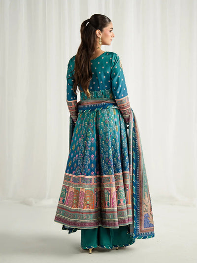 Gulaal | Aira Printed Silk | Azure