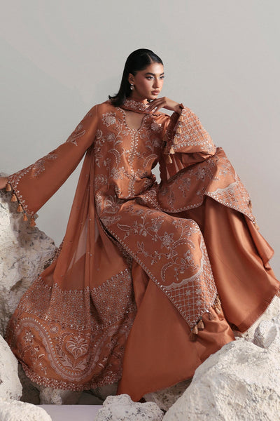 Afrozeh Anastaria rust tussar silk formal suit, photo 3