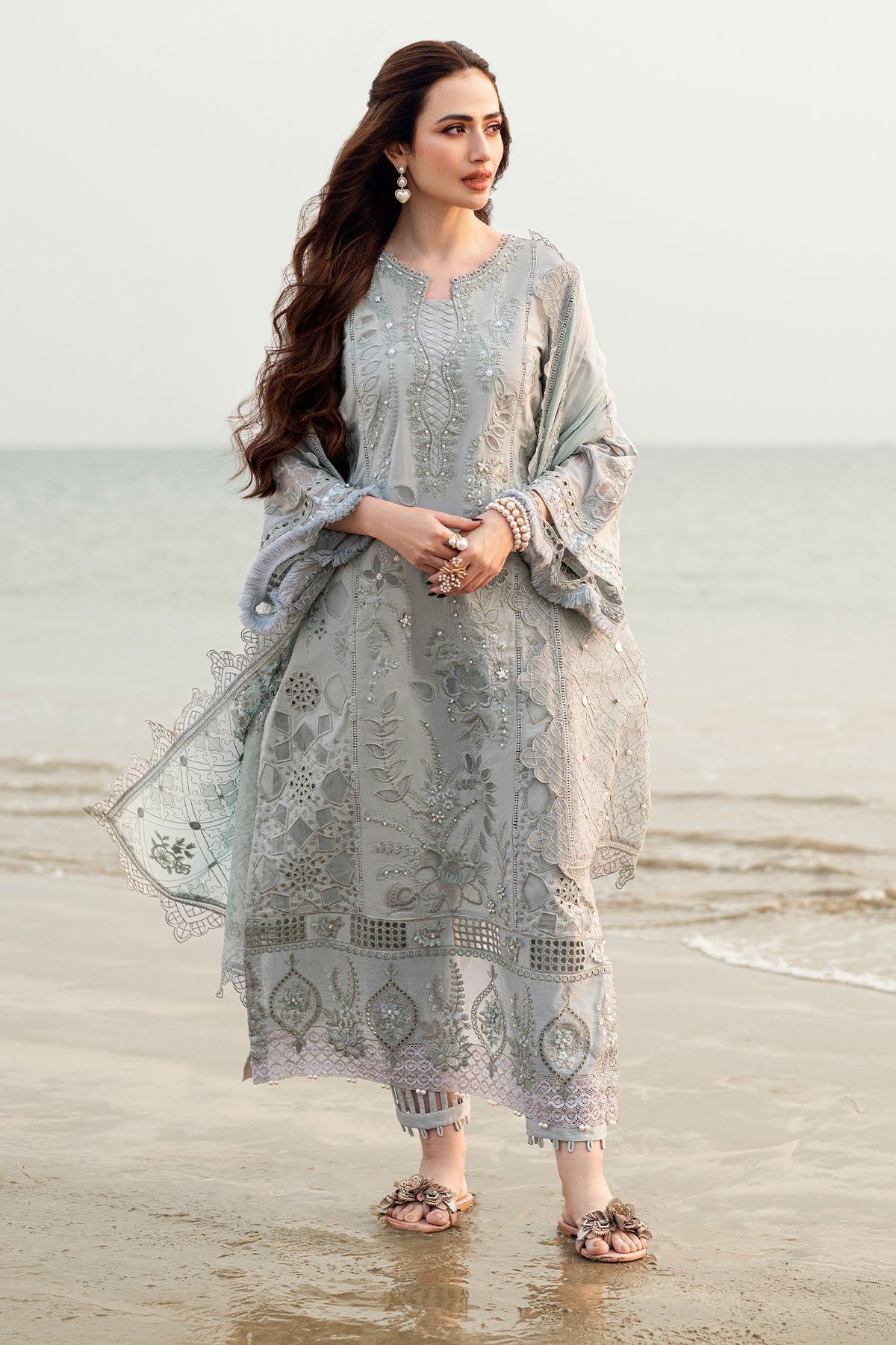 Nureh | Khuwab Luxury Lawn | NE-145 -  Nureh Ladies Clothes - Original Designer Dress - House of Maryam