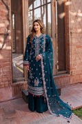 Farasha | Dastoor Embroidered Lawn SS24 | EMERALD CHARM by Designer Farasha - House of Maryam - Pakistani Designer Ethnic Wear in {{ shop.shopifyCountryName }}