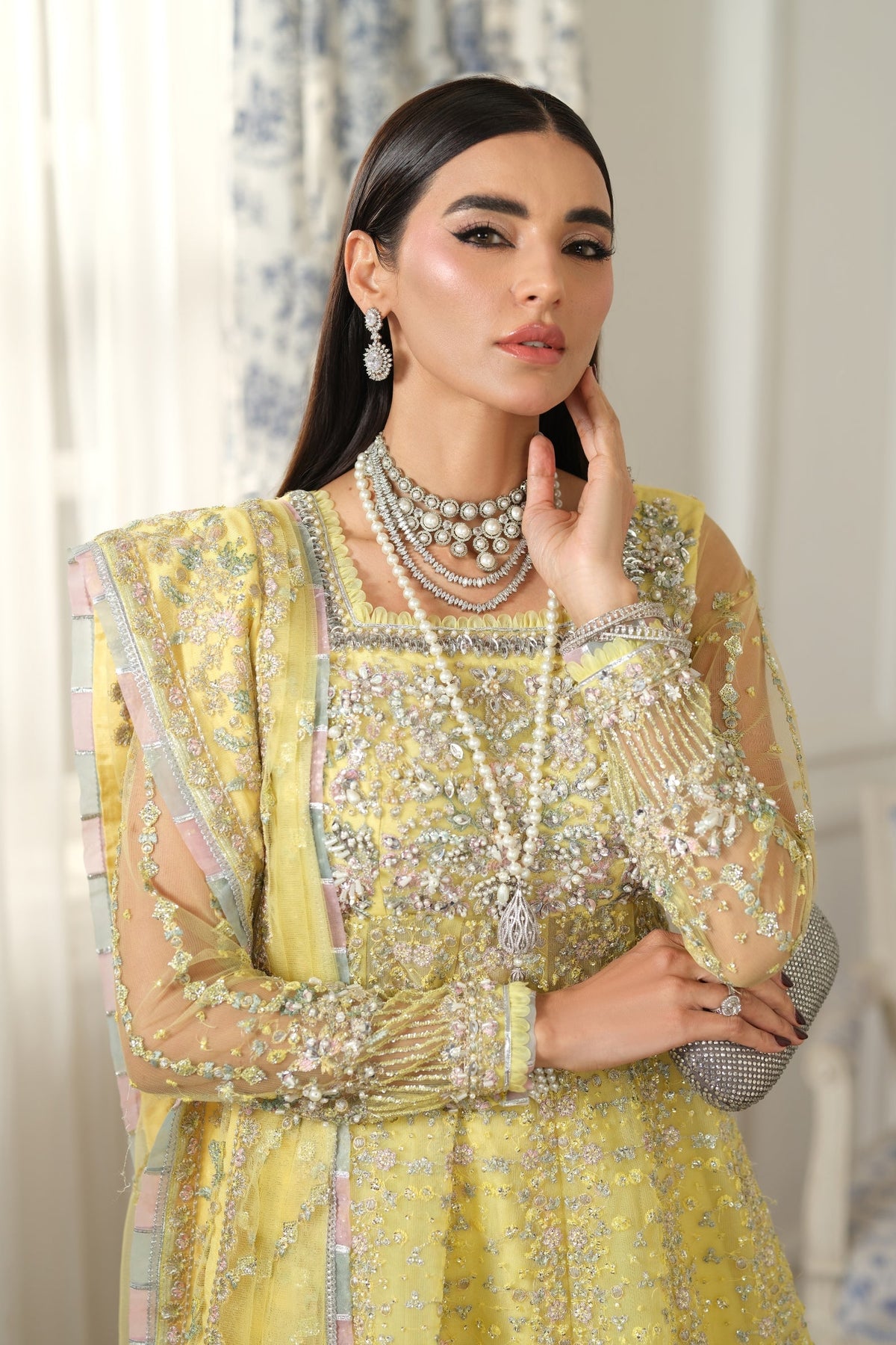 Maryam Hussain | Meer Embroidered Chiffon | Ghazal Meer-03-3