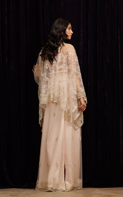 Threads and Motifs | Formal Dresses 25 | Net Embroidered Cape With Tube And Skirt -  Threads and Motifs Ladies Clothes - Original Designer Dress - House of Maryam