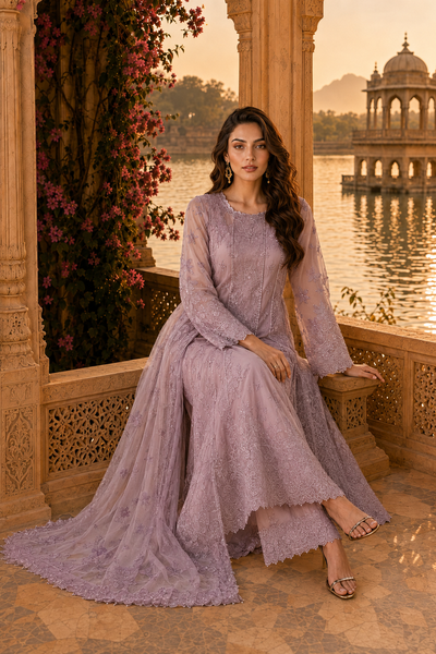 Saadia Asad | Nooriyah Luxury Chiffon | D6 - Vintage Mauve