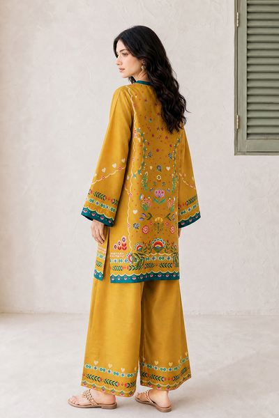 Saad Shaikh | Ease Fall Edit 26 | D-08 Co-ord Set Mustard