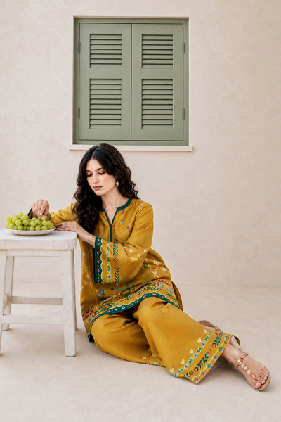 Saad Shaikh | Ease Fall Edit 26 | D-08 Co-ord Set Mustard