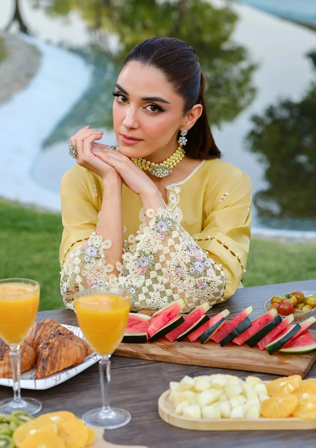 Elaf Premium | Luxury Lawn 25 | ELH-4A DANDELION -  Elaf Premium Ladies Clothes - Original Designer Dress - House of Maryam