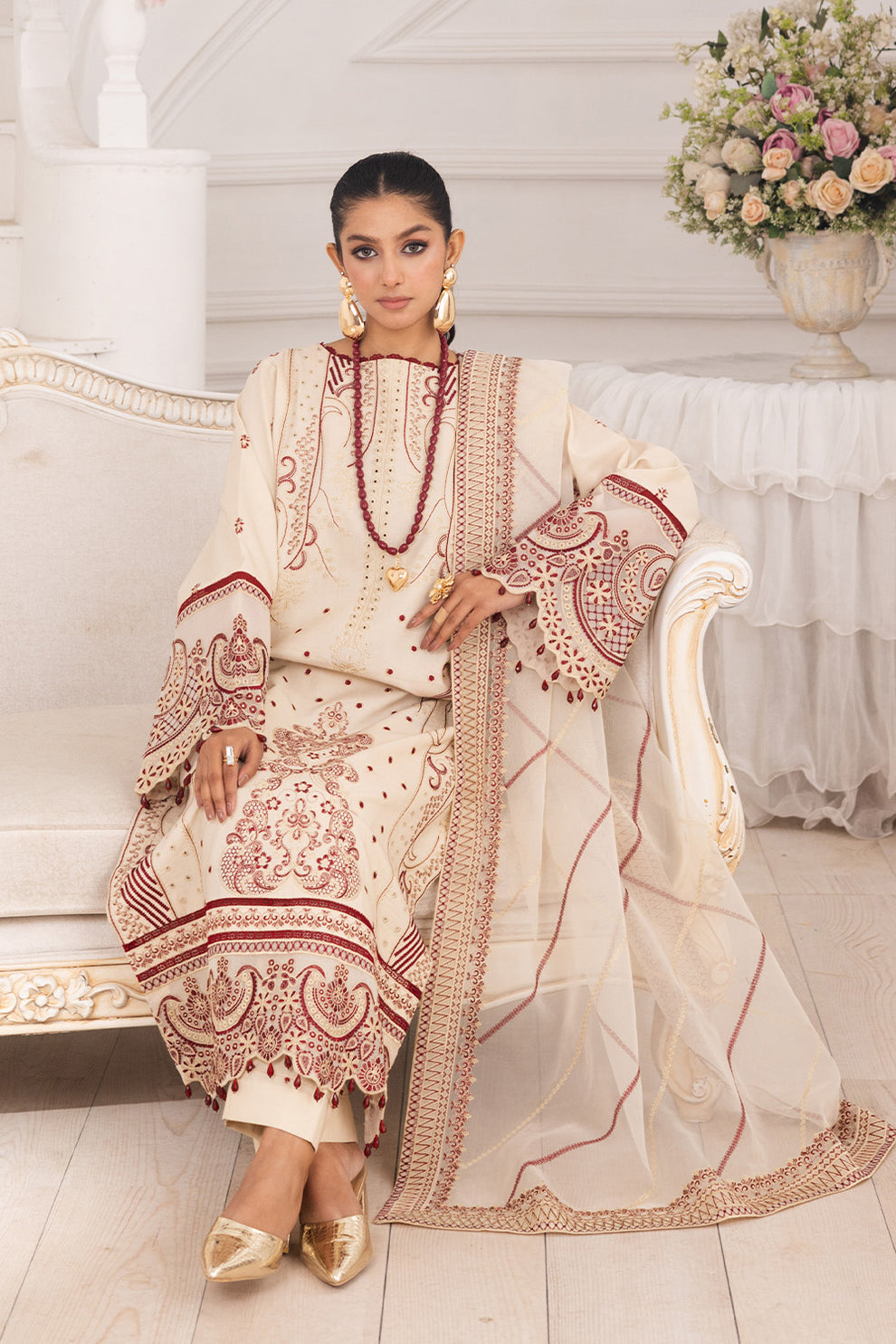 Maryum N Maria | Mira Luxury Lawn | BEHNAZ - FS50098 -  Maryum N Maria Ladies Clothes - Original Designer Dress - House of Maryam