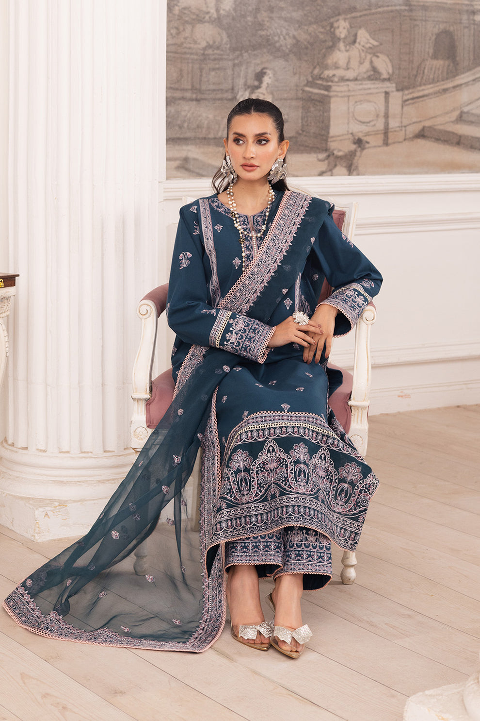 Maryum N Maria | Mira Luxury Lawn | FIROUZEH - FS50101 -  Maryum N Maria Ladies Clothes - Original Designer Dress - House of Maryam