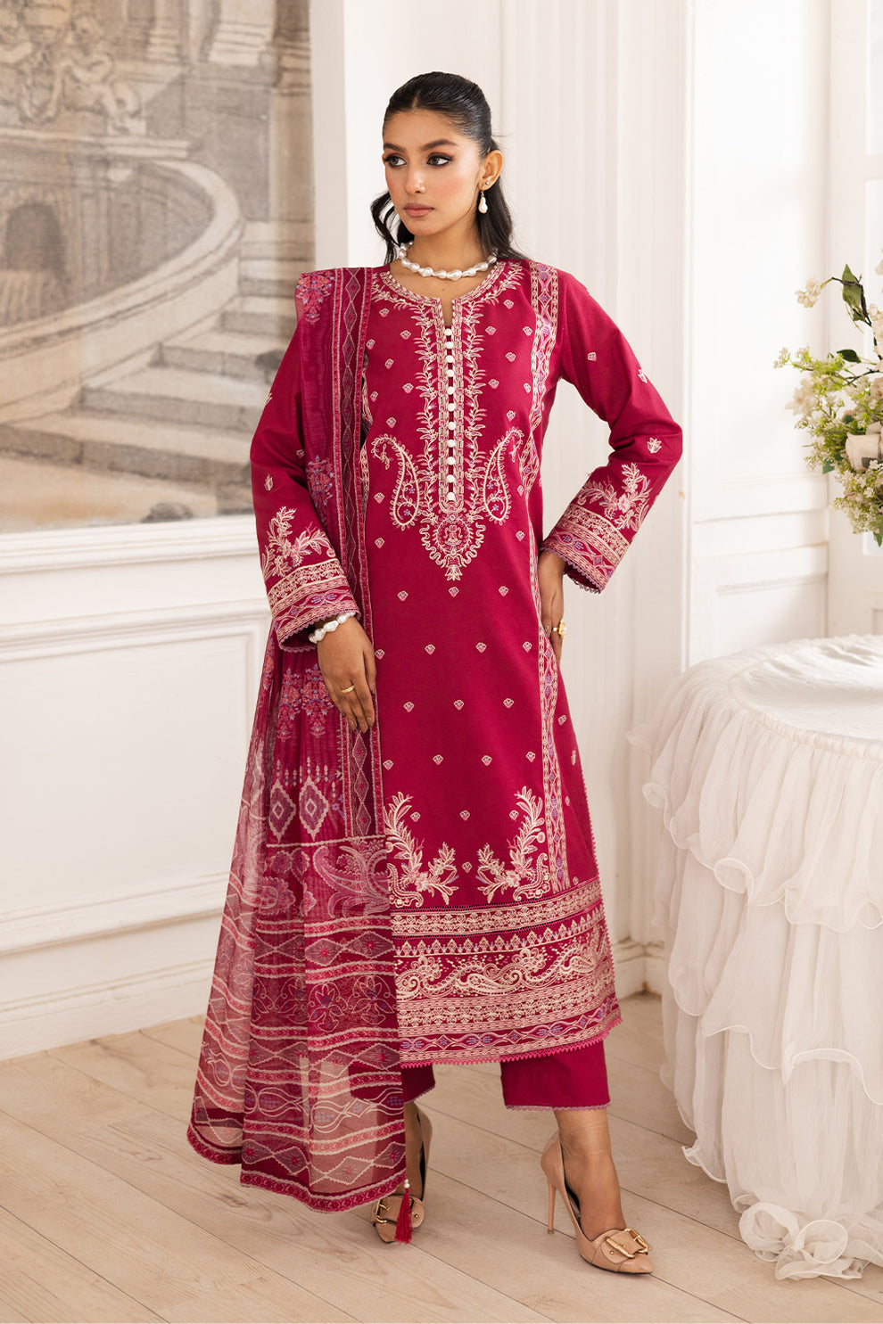Maryum N Maria | Mira Luxury Lawn | NARGES - FS50108 -  Maryum N Maria Ladies Clothes - Original Designer Dress - House of Maryam