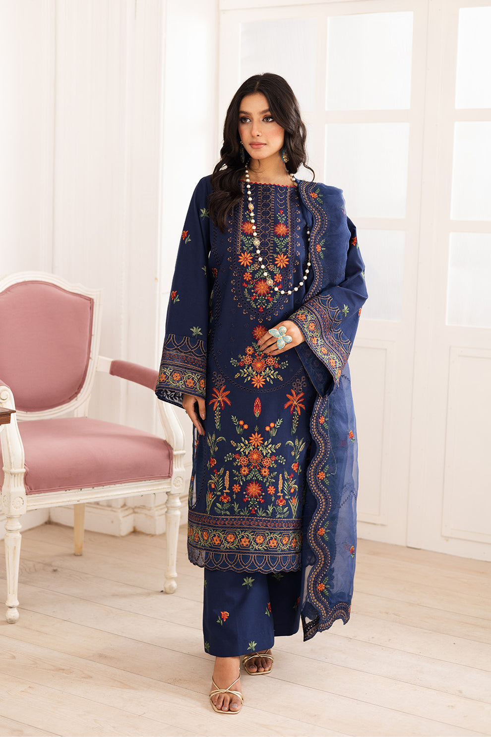 Maryum N Maria | Mira Luxury Lawn | PARESTOO - FS50109 -  Maryum N Maria Ladies Clothes - Original Designer Dress - House of Maryam