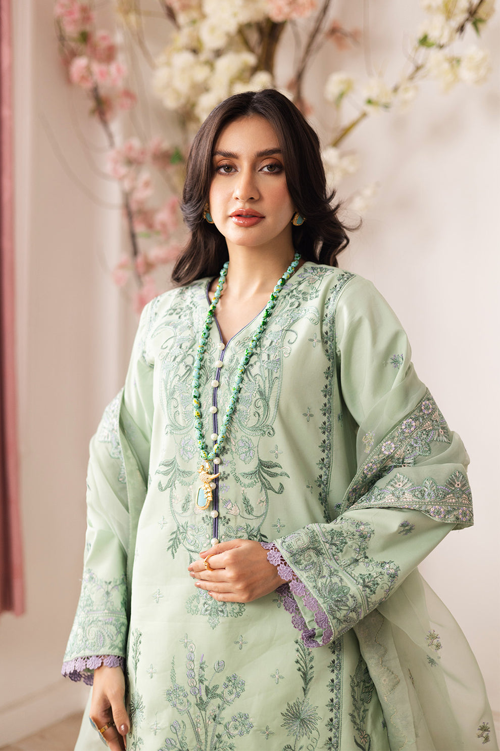 Maryum N Maria | Mira Luxury Lawn | ZINAT - FS50112 -  Maryum N Maria Ladies Clothes - Original Designer Dress - House of Maryam