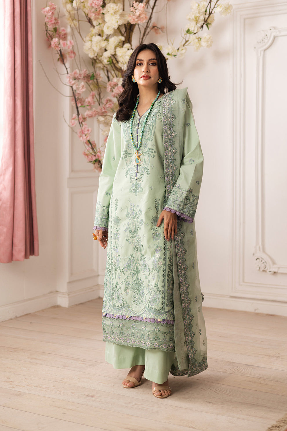 Maryum N Maria | Mira Luxury Lawn | ZINAT - FS50112 -  Maryum N Maria Ladies Clothes - Original Designer Dress - House of Maryam