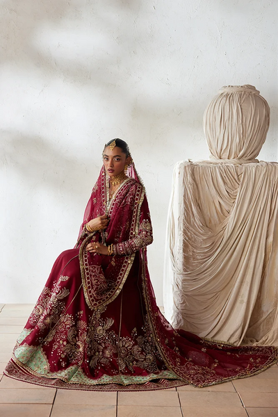 Suffuse Nusha deep red kalidaar pishwas and lehenga, photo 5