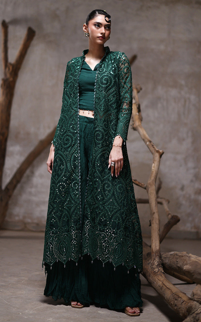 Threads and Motifs | Formal Dresses 25 | Organza Jacket With Crushed Trouser -  Threads and Motifs Ladies Clothes - Original Designer Dress - House of Maryam