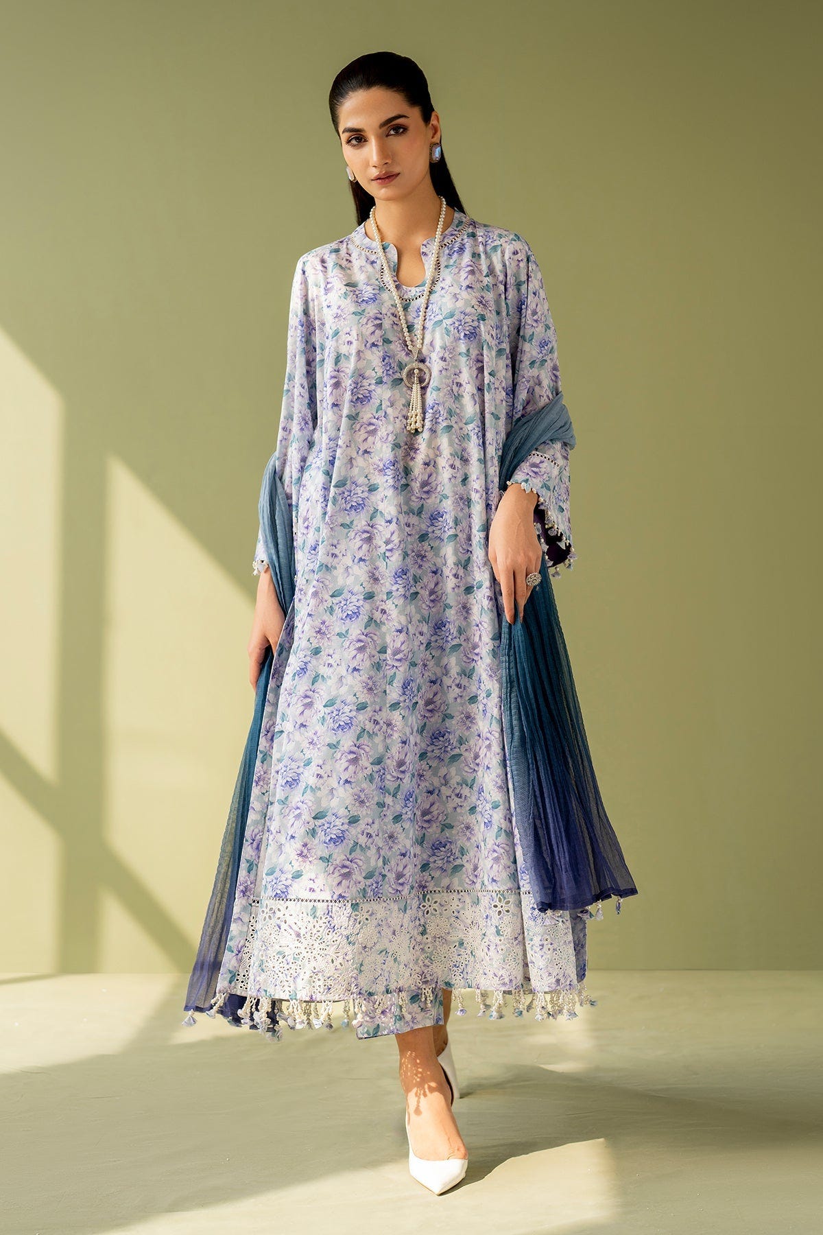 Baroque | Eid Printique | EMBROIDERED PRINTED LAWN UF-4167 -  Baroque Ladies Clothes - Original Designer Dress - House of Maryam