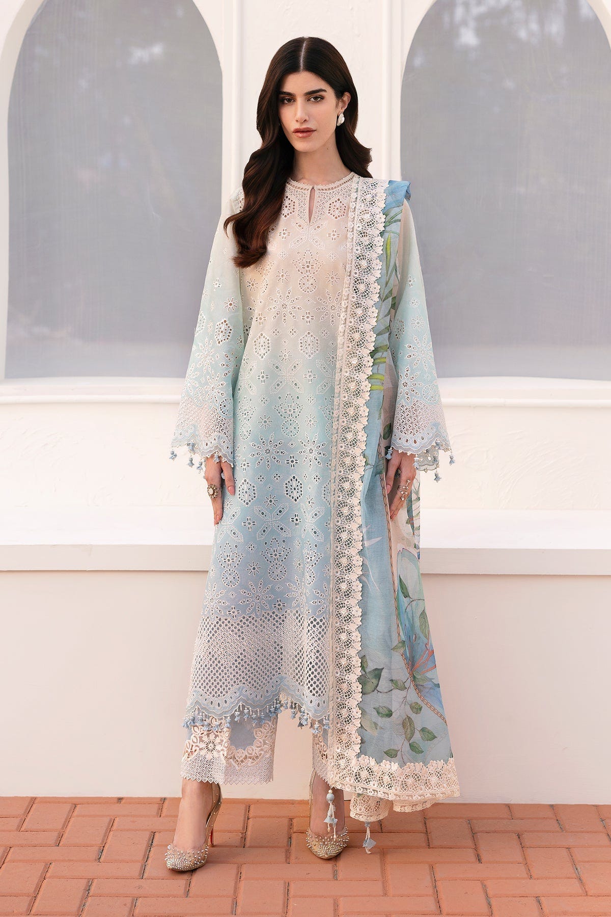 Baroque | Eid Printique | EMBROIDERED PRINTED LAWN UF-4185 -  Baroque Ladies Clothes - Original Designer Dress - House of Maryam