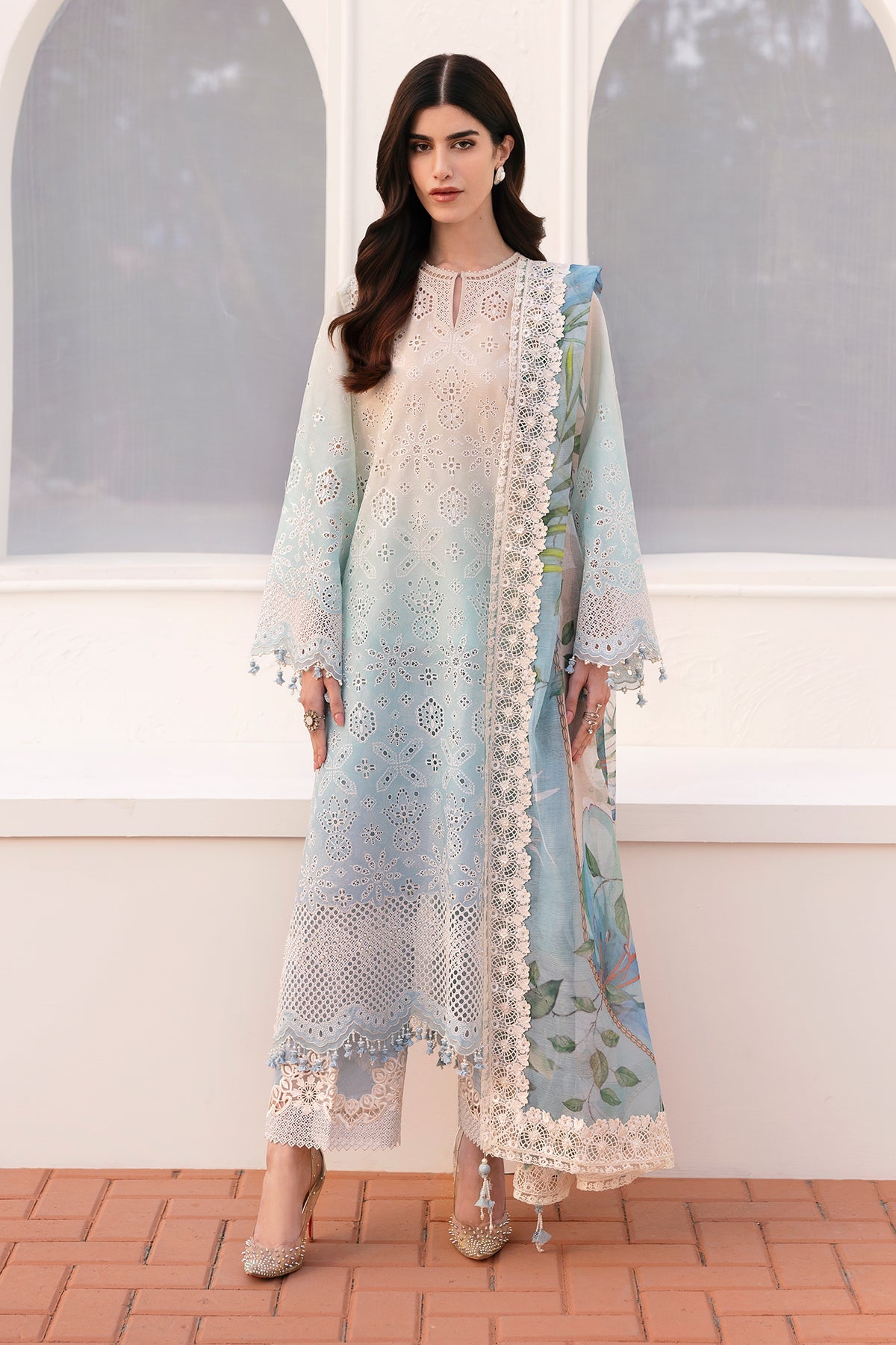 Baroque | Eid Printique | EMBROIDERED PRINTED LAWN UF-4185 -  Baroque Ladies Clothes - Original Designer Dress - House of Maryam