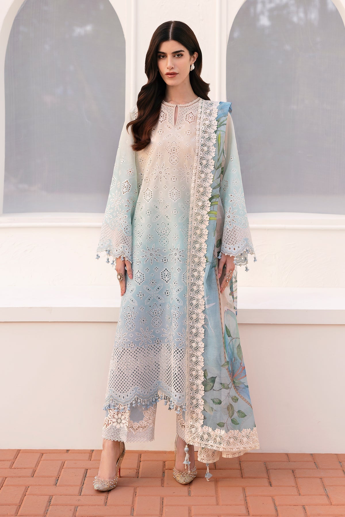 Baroque | Eid Printique | EMBROIDERED PRINTED LAWN UF-4185 -  Baroque Ladies Clothes - Original Designer Dress - House of Maryam