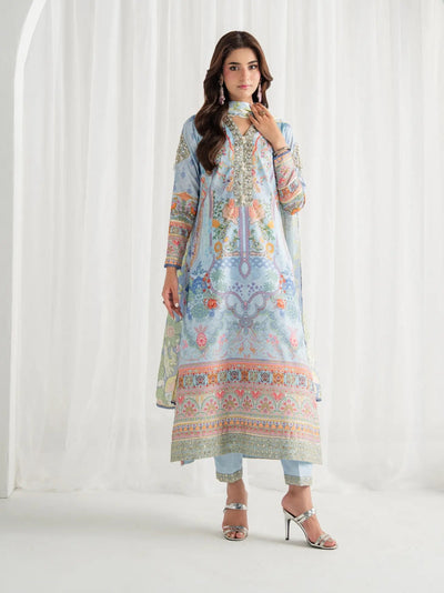 Gulaal | Aira Printed Silk | Misty